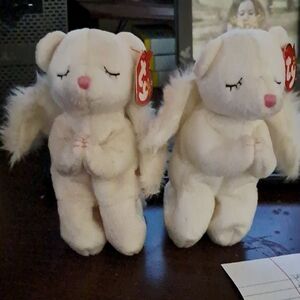 2 White Angel Bear Plush Toy